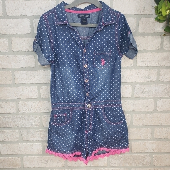 U.S. POLO ASSO. Jean Romper Size 12 - Picture 11 of 11